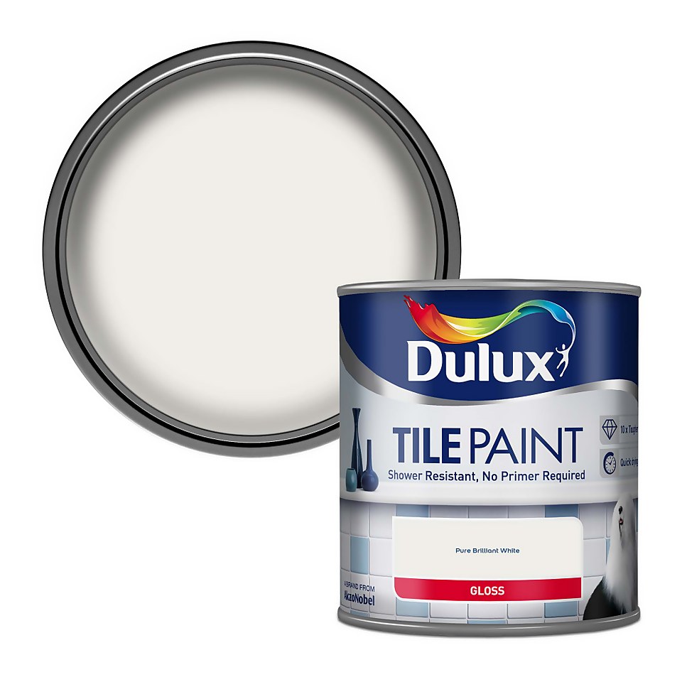 Dulux Bathroom Plus Pure Brilliant White - Tile Paint - 600ml
