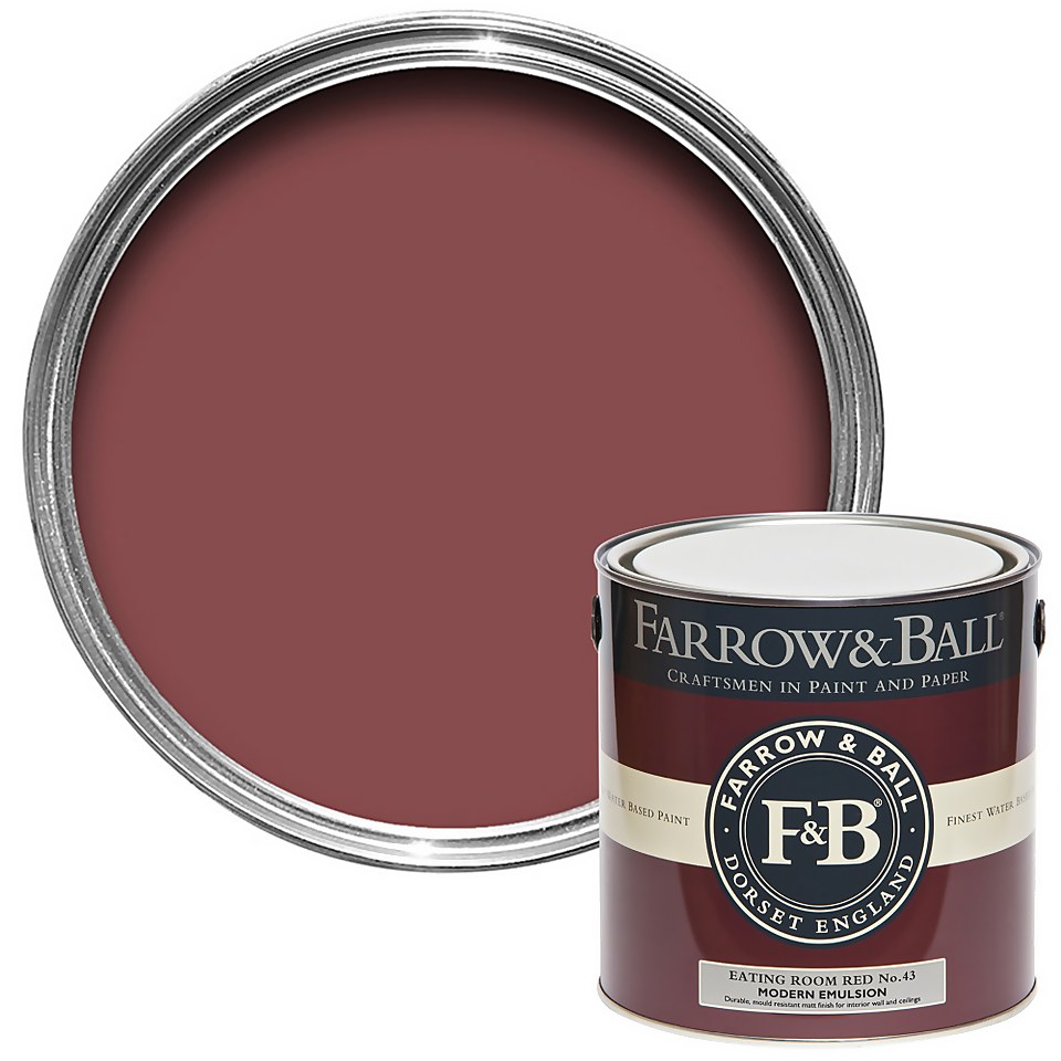 Farrow & Ball Modern Matt Emulsion Paint Eating Room Red No.43 - 2.5L