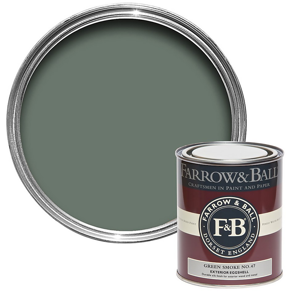 Farrow & Ball Exterior Eggshell Paint Green Smoke No.47 - 750ml