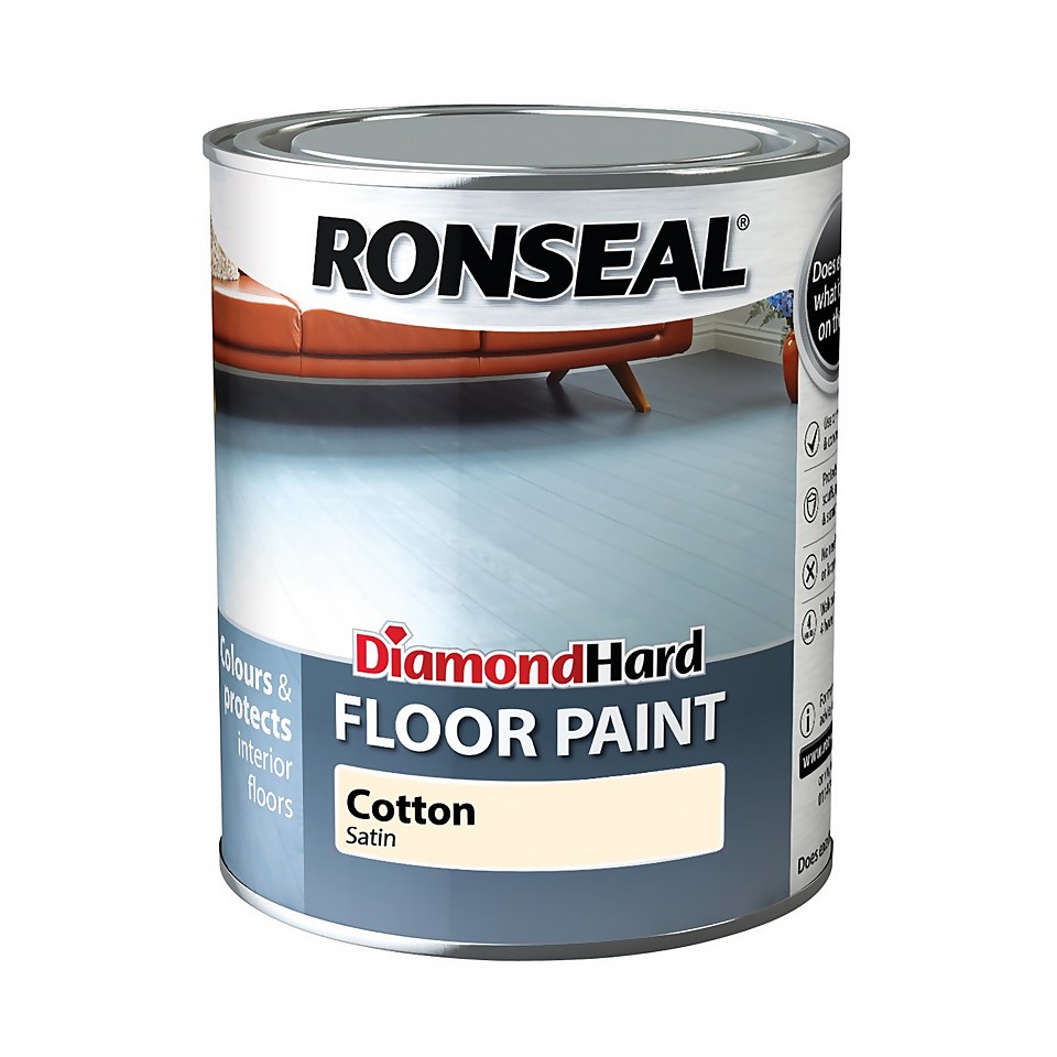 Ronseal Diamond Hard Floor Paint Cotton - 750ml