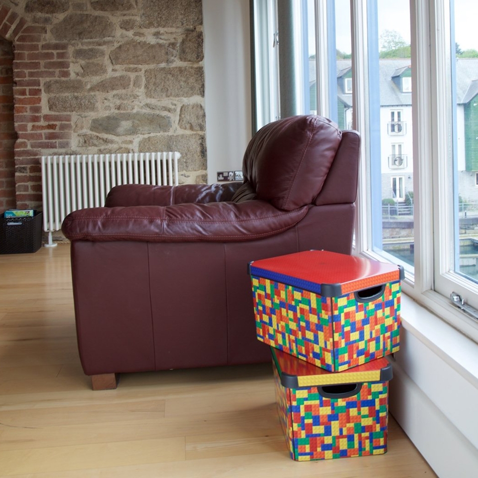 Curver Stockholm Bright Blocks Plastic Deco Storage Box Multi Colour 22L Homebase