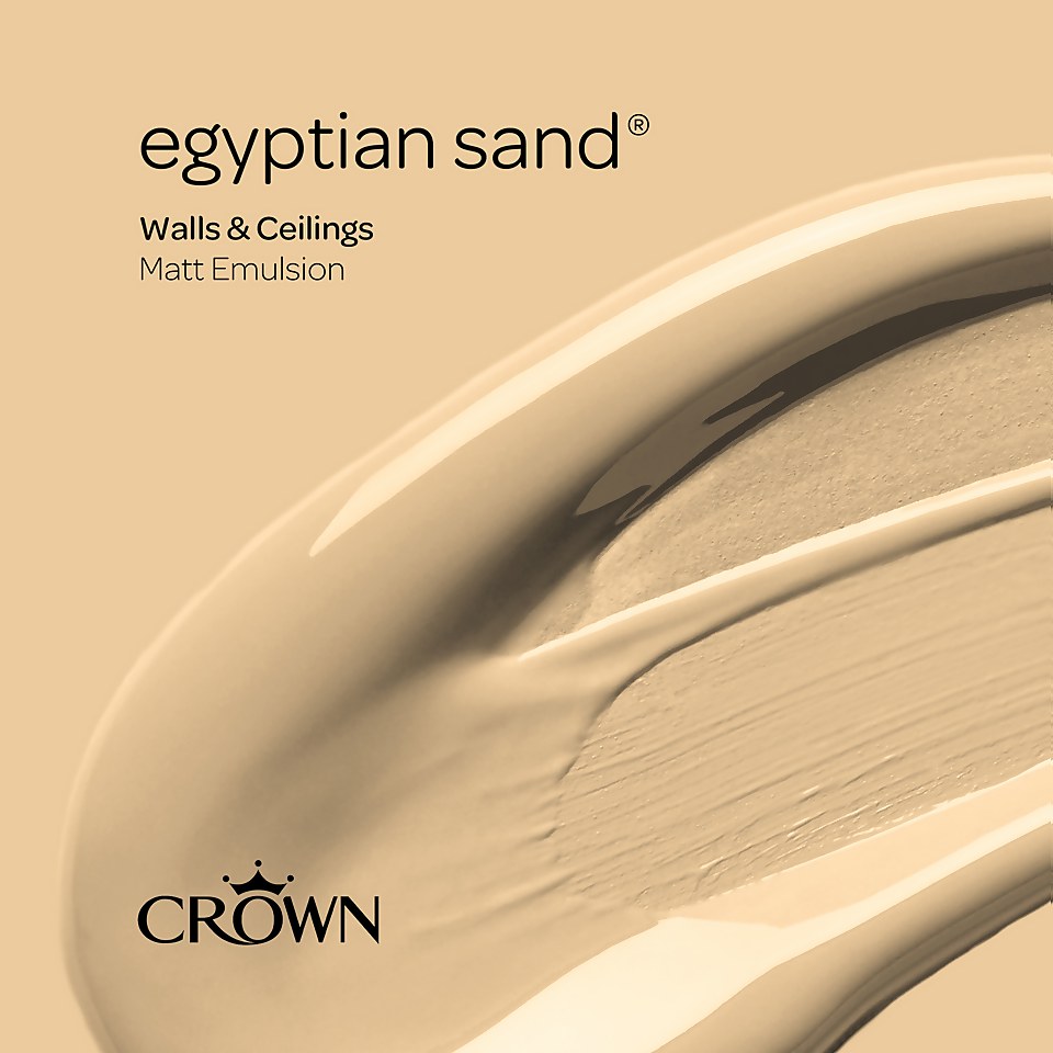 Crown Walls & Ceilings Matt Emulsion Paint Egyptian Sand - 5L