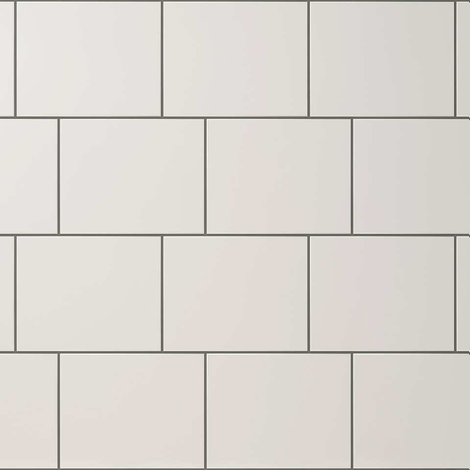 Plain White Ceramic Wall Tile 250 x 200mm - 1 sqm Pack