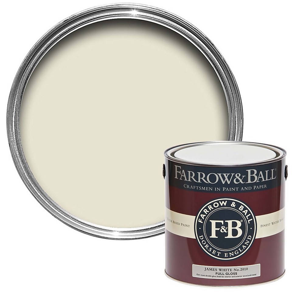 Farrow & Ball Full Gloss Paint James White No.2010 - 2.5L