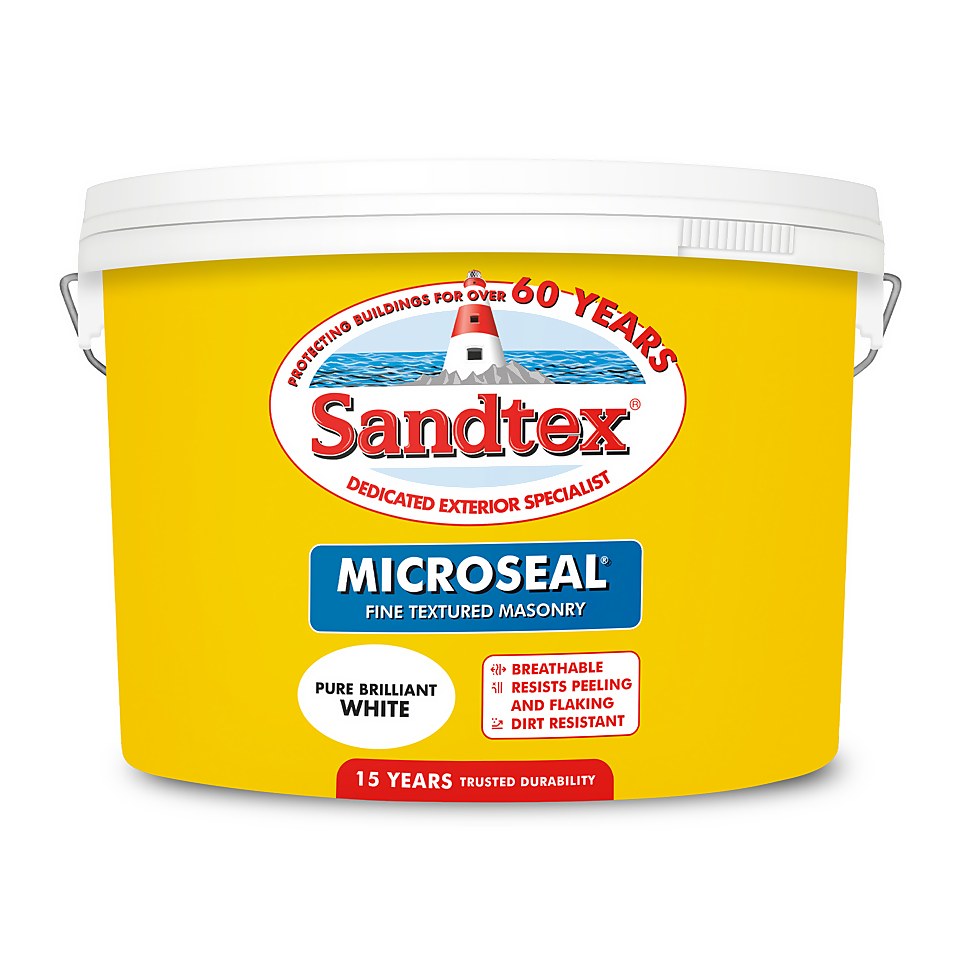 Sandtex Textured Masonry Paint Pure Brilliant White - 10L