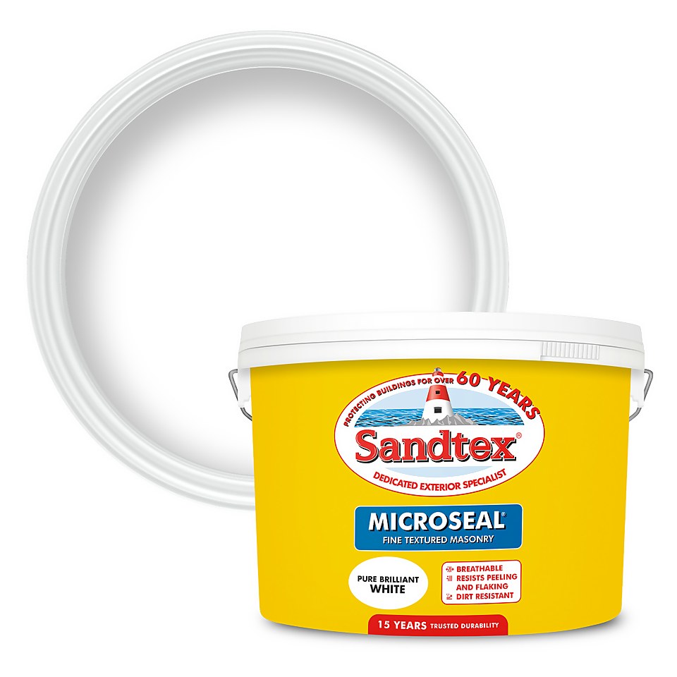 Sandtex Textured Masonry Paint Pure Brilliant White - 10L