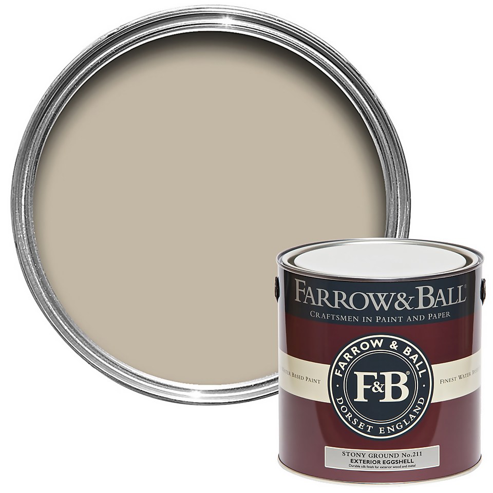 Farrow & Ball Exterior Eggshell Paint Stony Ground No.211 - 2.5L