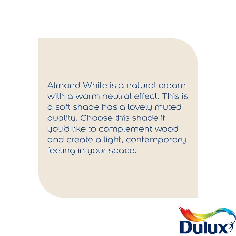 Dulux Easycare Bathroom Almond White Soft Sheen Paint - 2.5L | Homebase