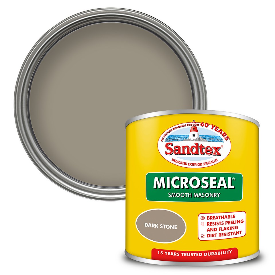 Sandtex Microseal Smooth Masonry Paint Dark Stone - 150ml