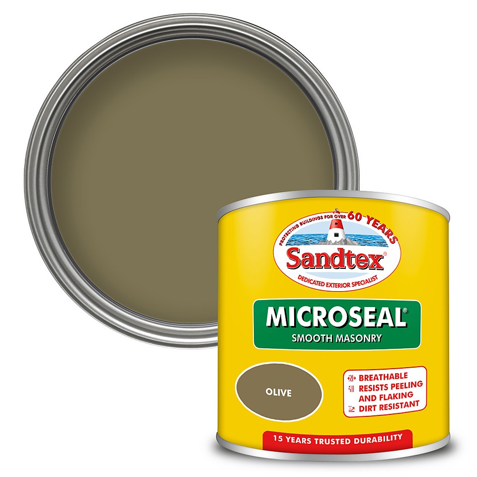 Sandtex Microseal Smooth Masonry Paint Olive - 150ml