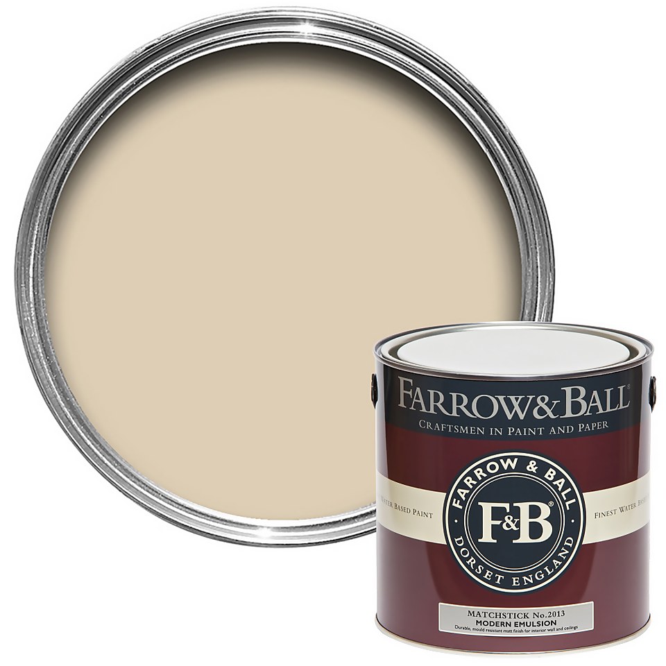 Farrow & Ball Modern Matt Emulsion Paint Matchstick - 2.5L