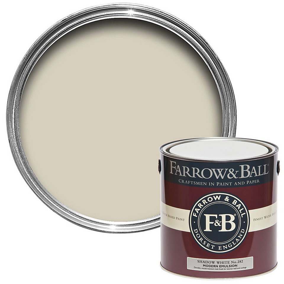 Farrow & Ball Modern Matt Emulsion Paint Shadow White - 2.5L