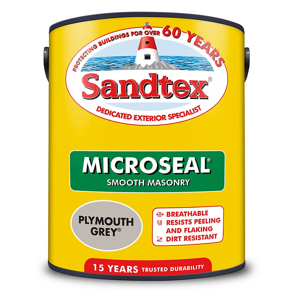 Sandtex Ultra Smooth Masonry Paint Plymouth Grey - 5L