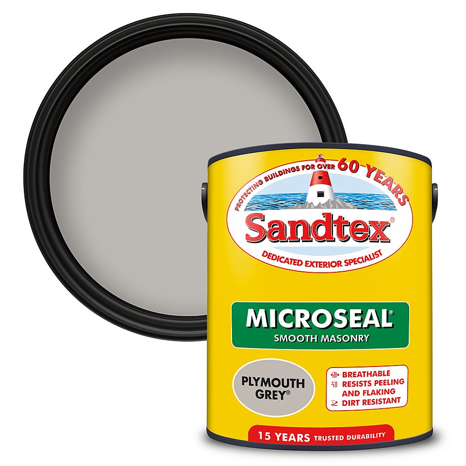 Sandtex Ultra Smooth Masonry Paint Plymouth Grey - 5L