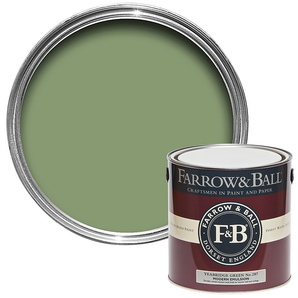 Farrow & Ball Modern Matt Emulsion Paint Yeabridge Green No.287 - 2.5L