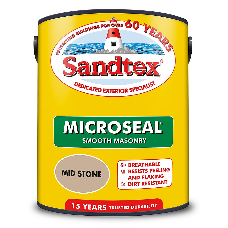 Sandtex Ultra Smooth Masonry Paint Mid Stone - 5L