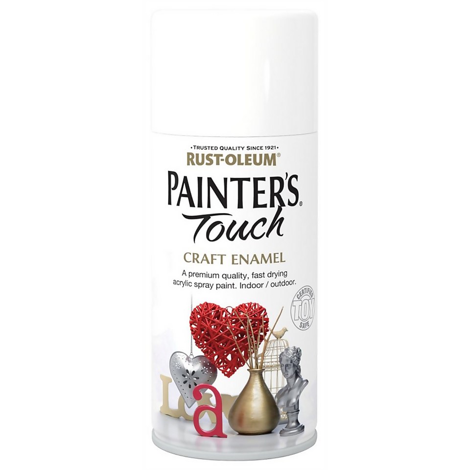 Rust-Oleum Painters Touch Craft Enamel Gloss Spray Paint White - 150ml