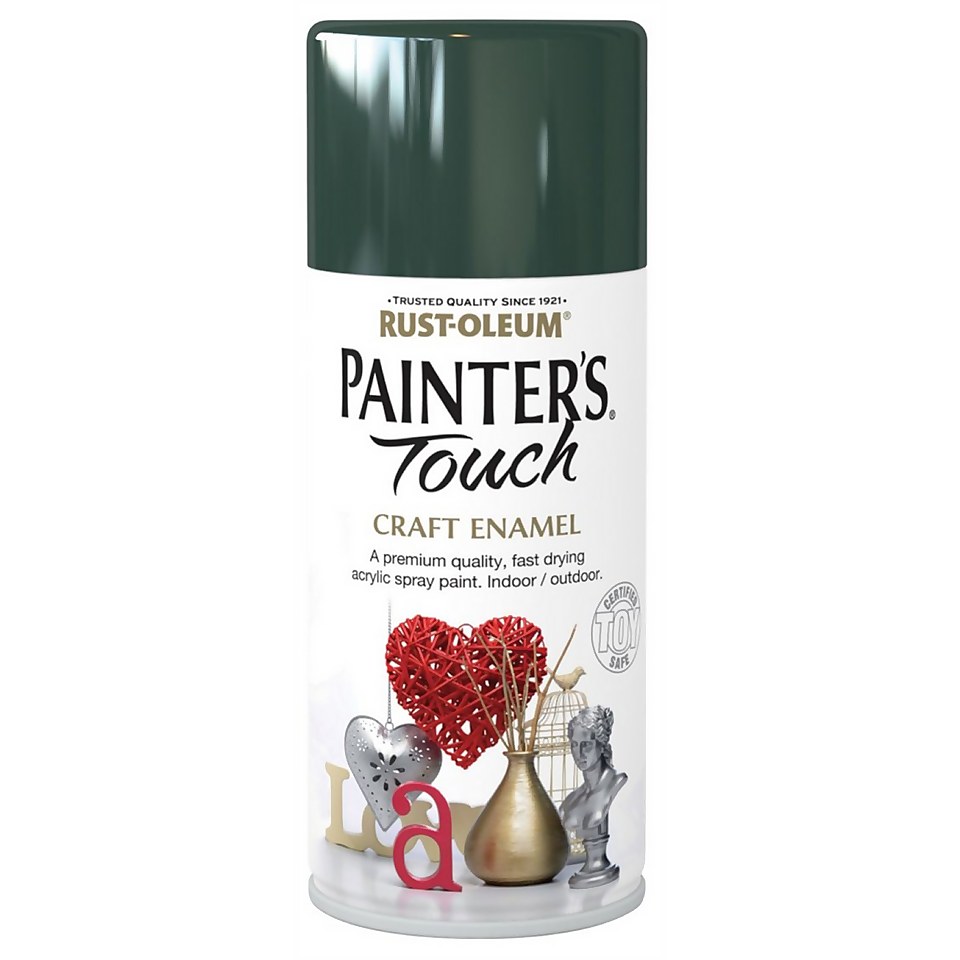 Rust-Oleum Painters Touch Craft Enamel Gloss Spray Paint Oxford Green - 150ml