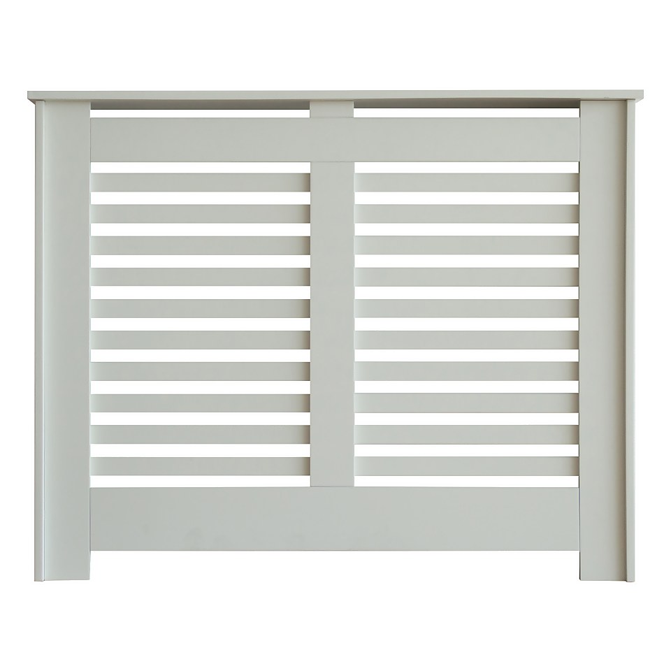 Virginia Radiator Cover with Horizontal Slatted Design in White - Small