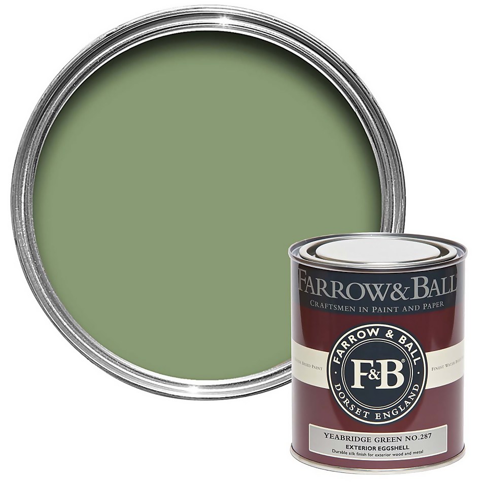 Farrow & Ball Exterior Eggshell Paint Yeabridge Green No.287 - 750ml