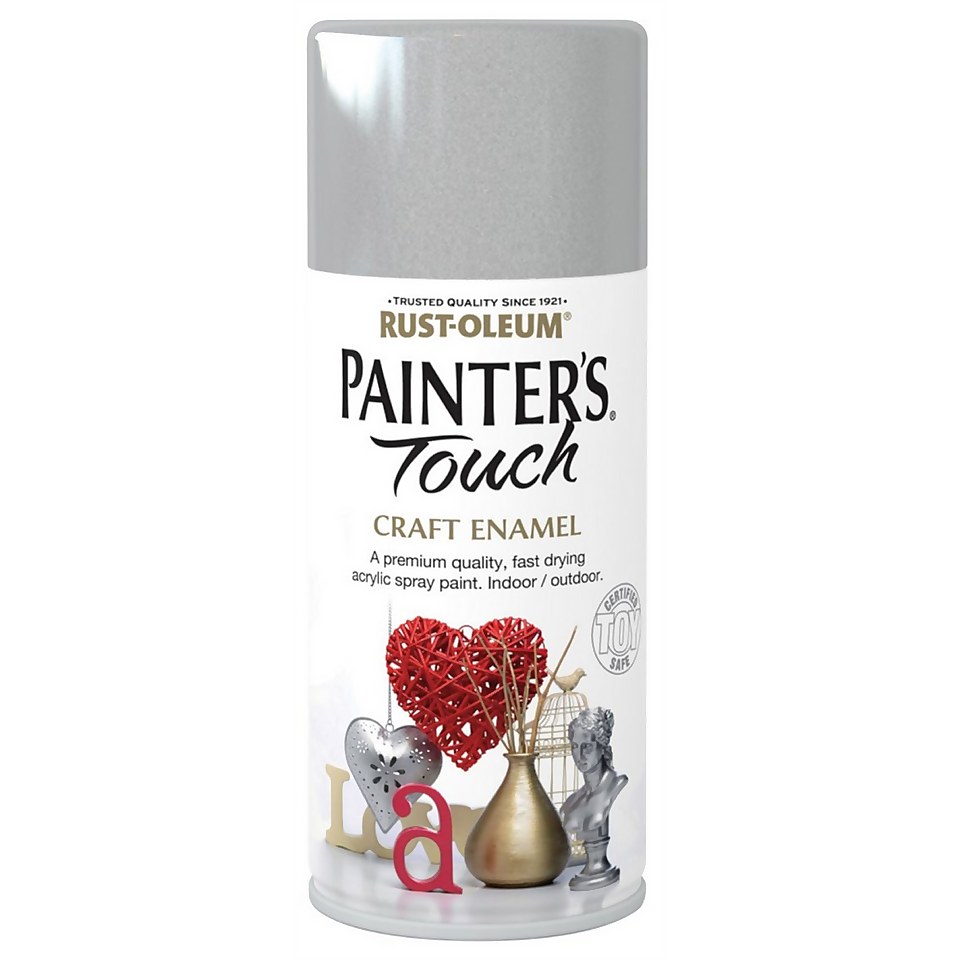 Rust-Oleum Painters Touch Craft Enamel Spray Paint Metallic Silver - 150ml