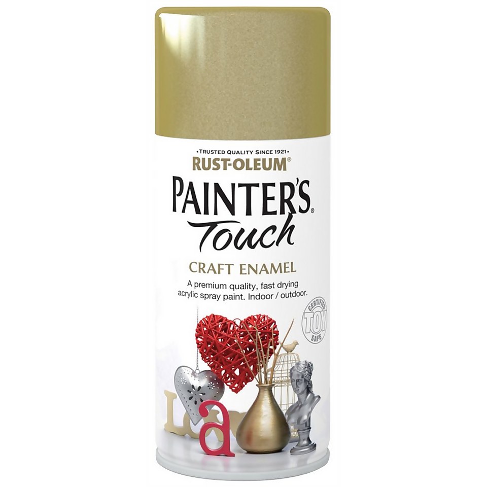 Rust-Oleum Painters Touch Craft Enamel Spray Paint Metallic Gold - 150ml