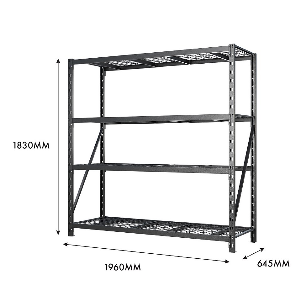 Rack 1000 4 Wire Shelf Storage Unit 1000kg - 1830 x 1930 x 640mm