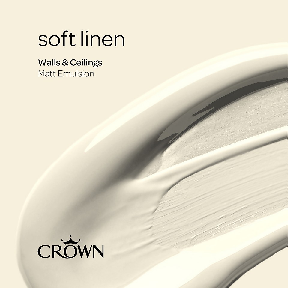 Crown Walls & Ceilings Matt Emulsion Paint Soft Linen - Tester 40ml