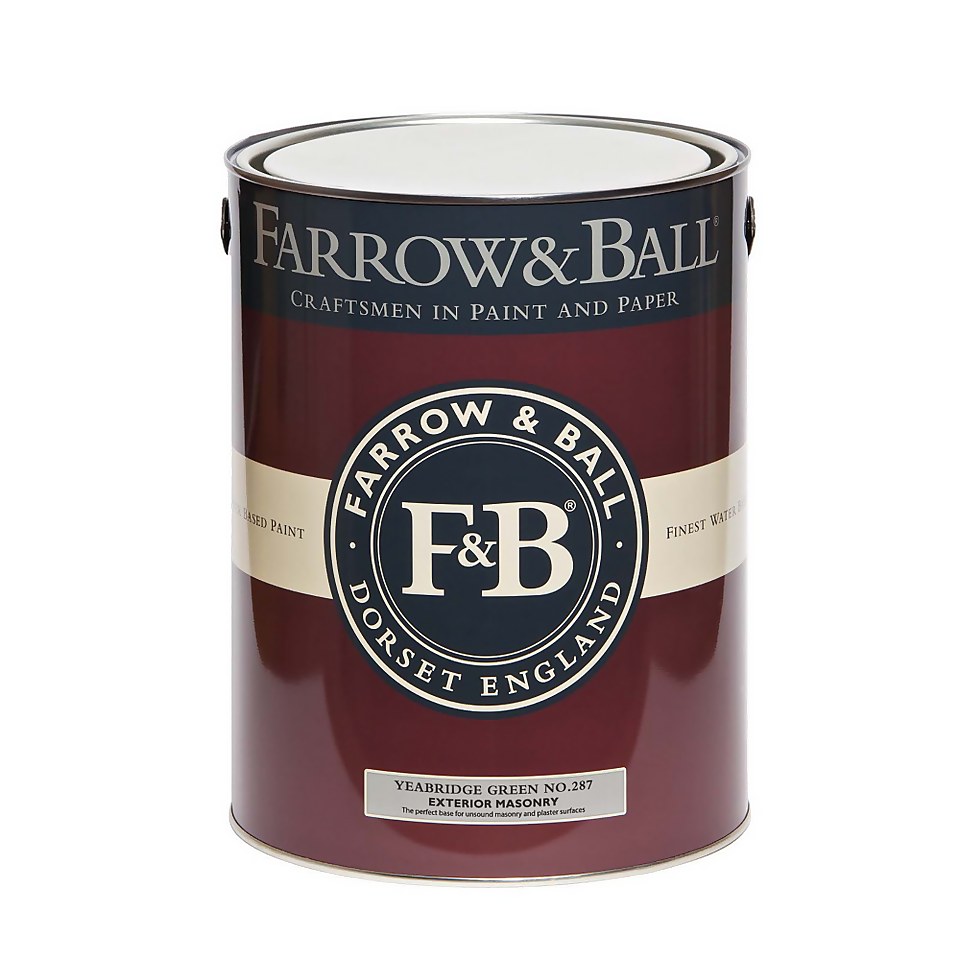 Farrow & Ball Exterior Masonry Paint Yeabridge Green No.287 - 5L