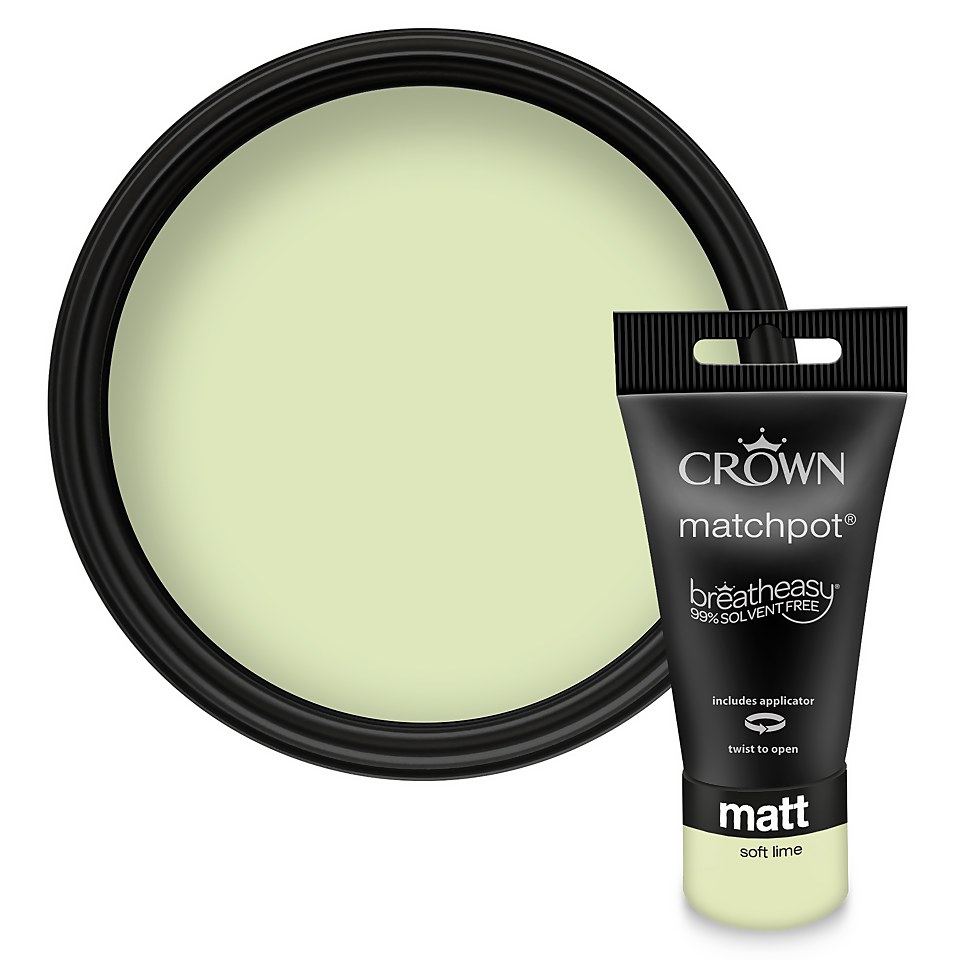 Crown Walls & Ceilings Matt Emulsion Paint Soft Lime - Tester 40ml