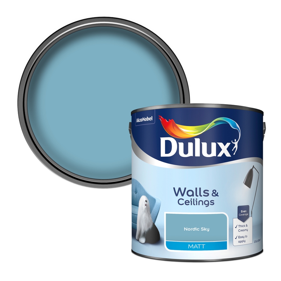 Dulux Matt Emulsion Paint Nordic Sky - 2.5L