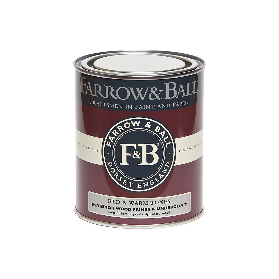 Farrow & Ball Primer Interior Wood Primer & Undercoat Red Warm Tones - 750ml
