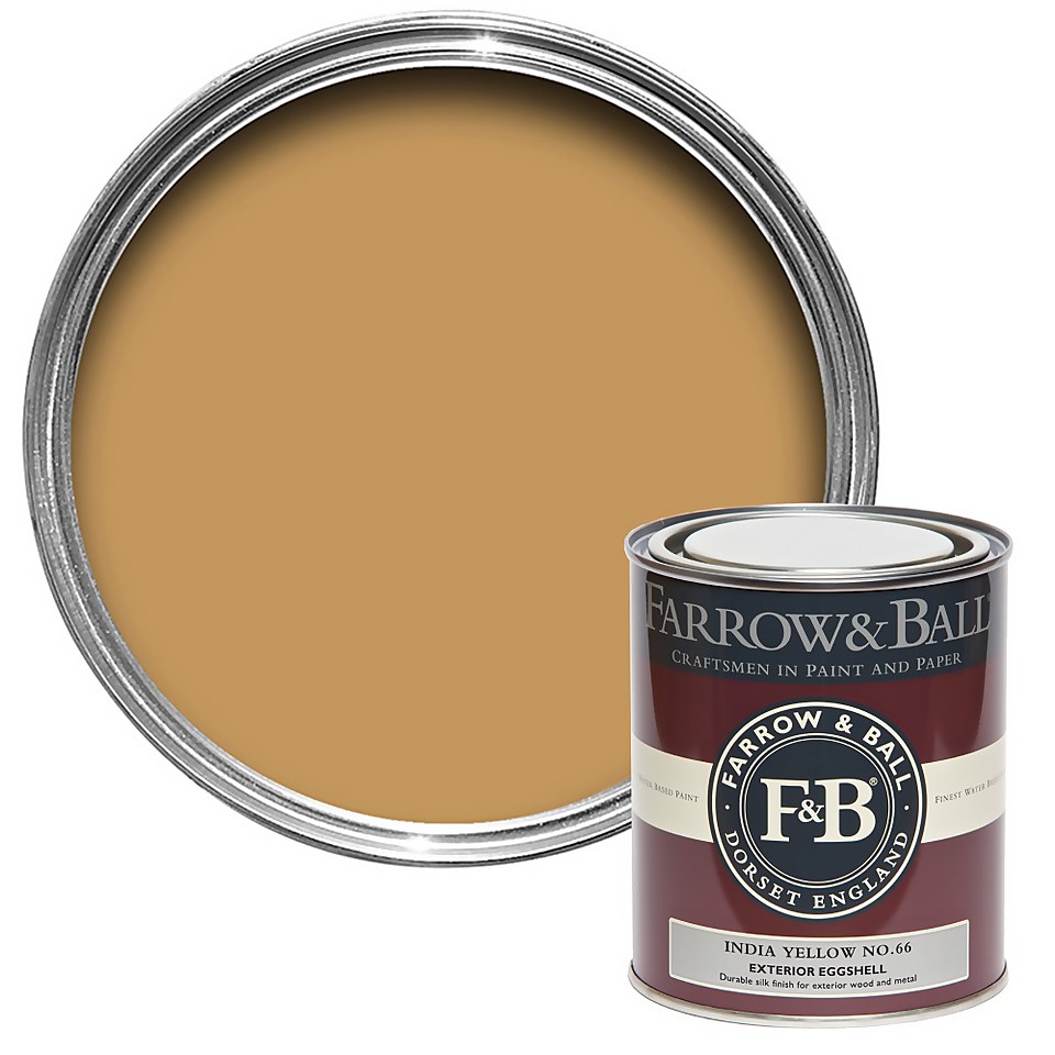 Farrow & Ball Exterior Eggshell Paint India Yellow No.66 - 750ml