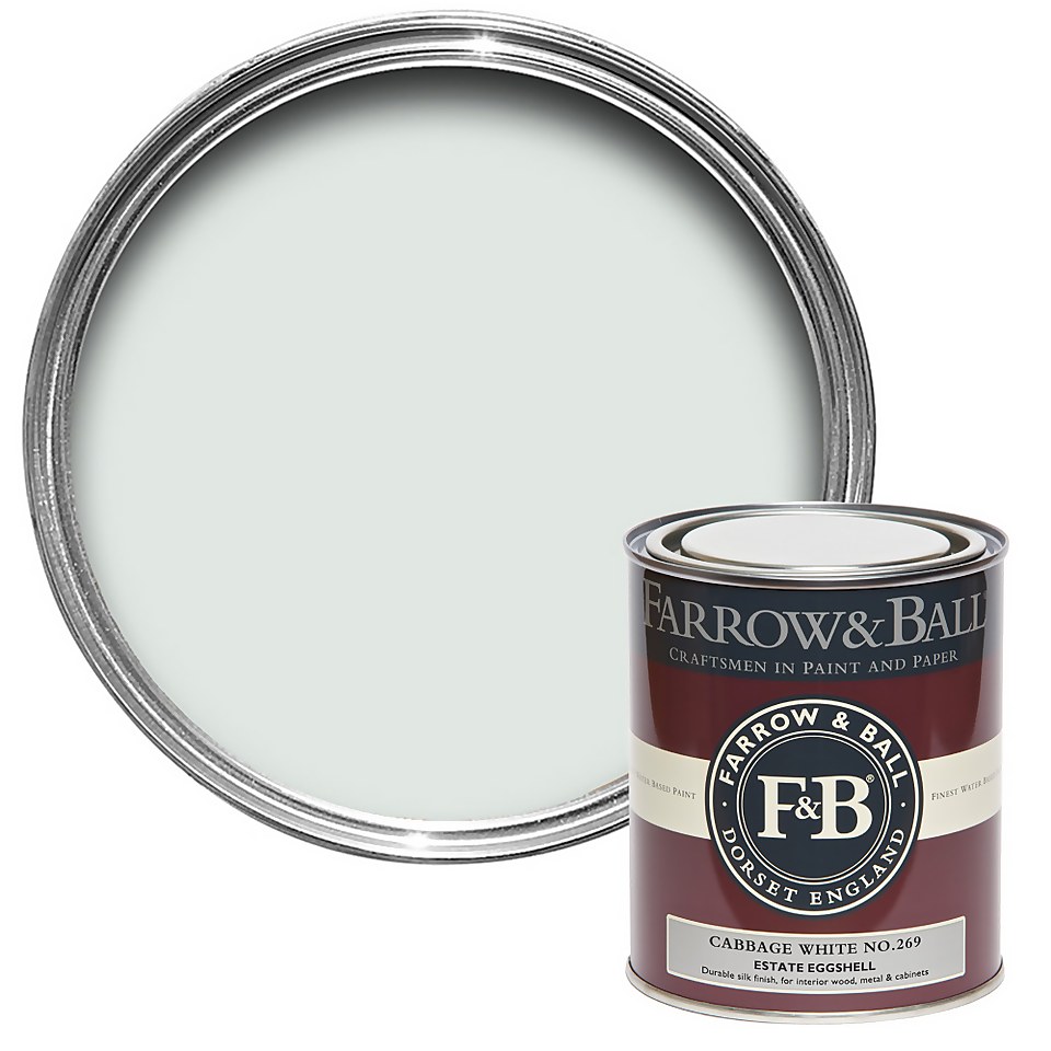 Farrow & Ball Estate Eggshell Paint Cabbage White No.269 - 750ml