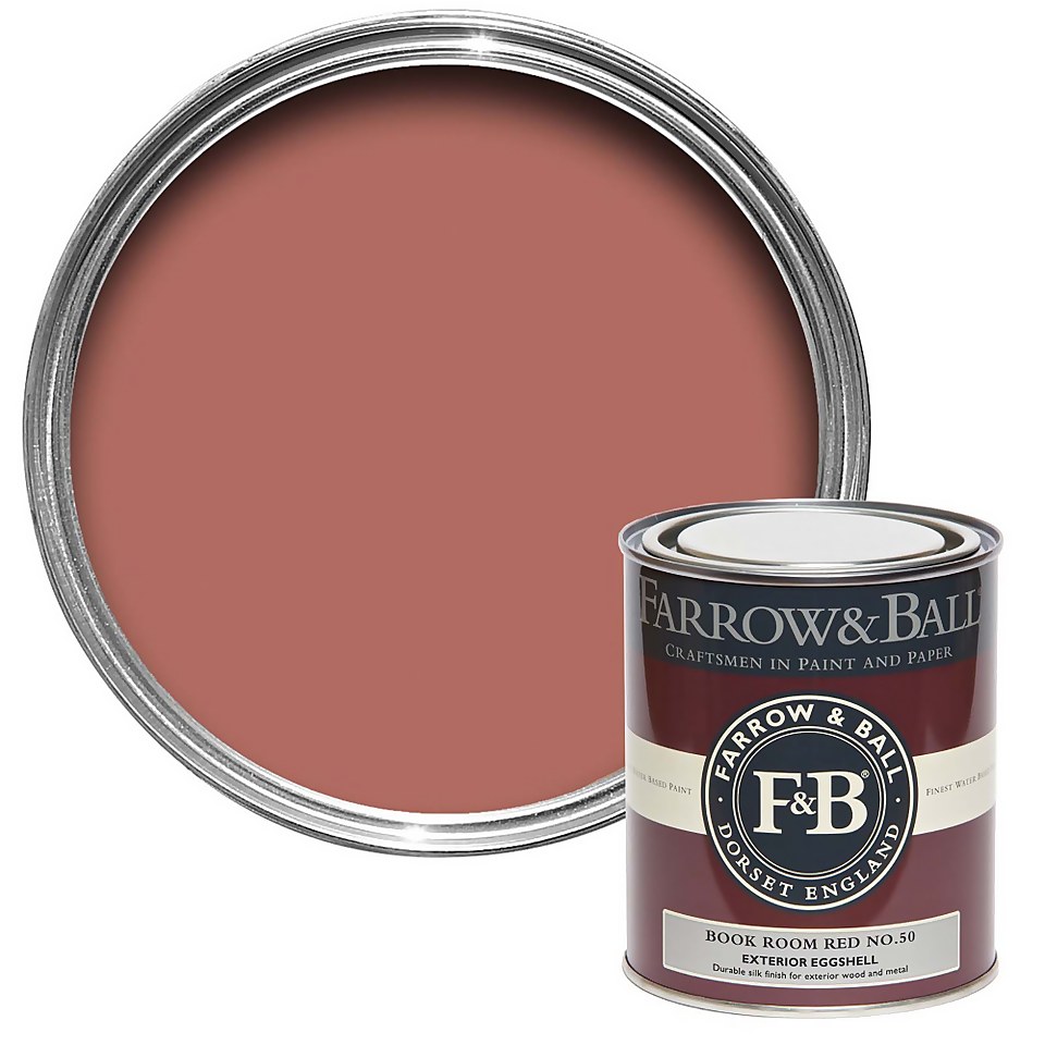 Farrow & Ball Exterior Eggshell Paint Archive Collection: Book Room Red - 750ml