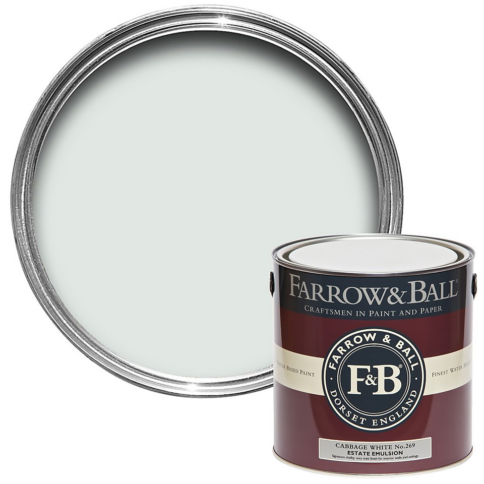 Farrow & Ball Estate Matt Emulsion Paint Cabbage White No.269 - 2.5L