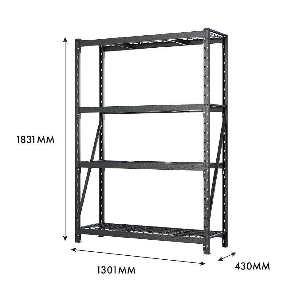 Rack 400 4 Wire Shelf Storage Unit 400kg - 1800 x 1200 x 400mm
