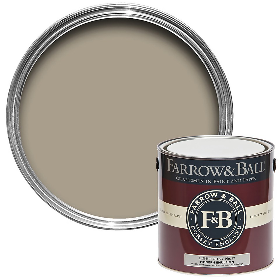 Farrow & Ball Modern Matt Emulsion Paint Light Gray No.17 - 2.5L