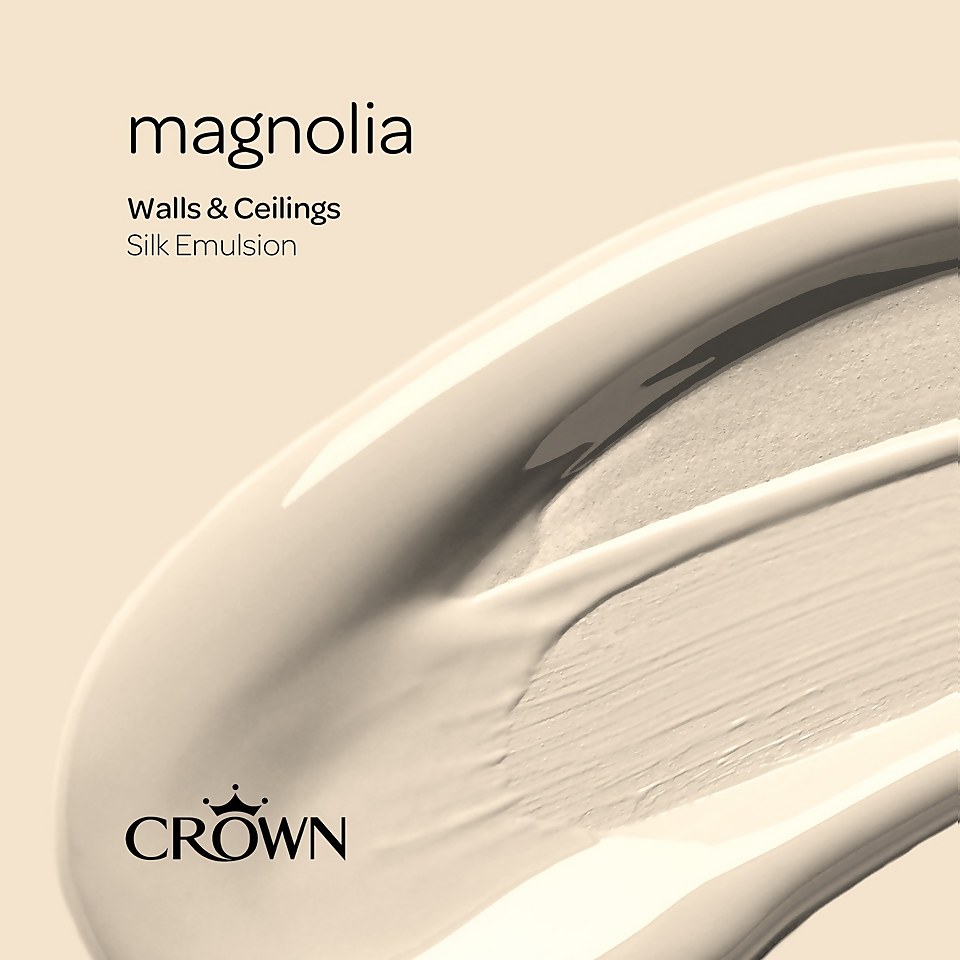 Crown Walls & Ceilings Silk Emulsion Paint Magnolia - 2.5L