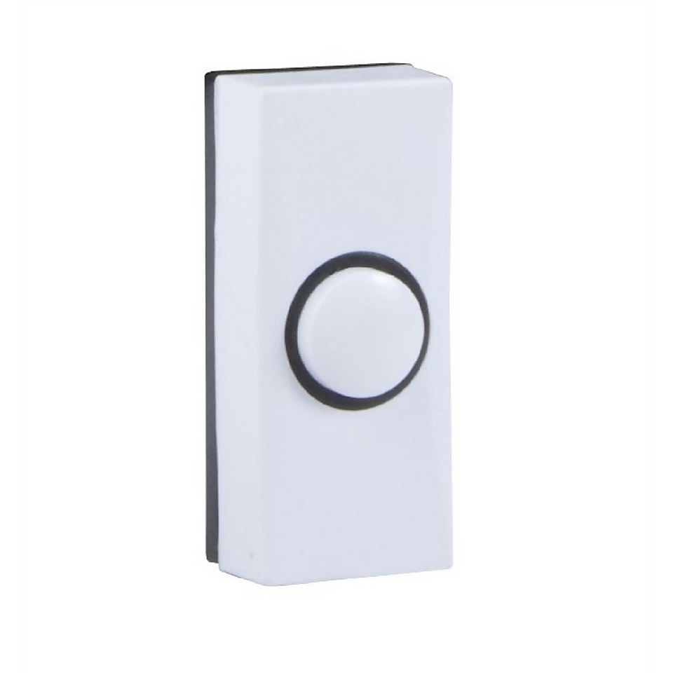 Byron 7910 Wired Plastic Push Button Bell - White