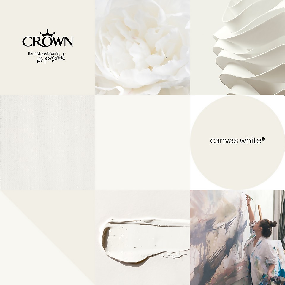 Crown Walls & Ceilings Matt Emulsion Paint Canvas White - Tester 40ml