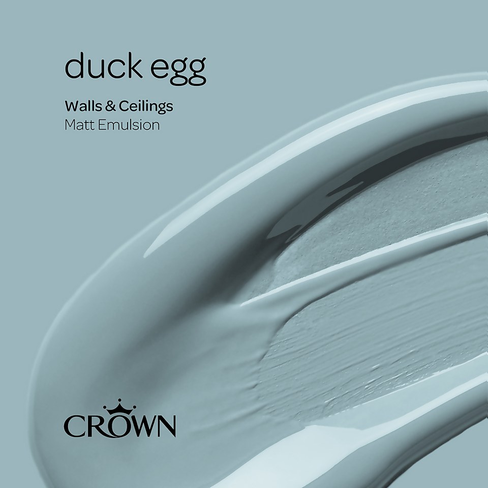 Crown Walls & Ceilings Matt Emulsion Paint Duck Egg - Tester 40ml