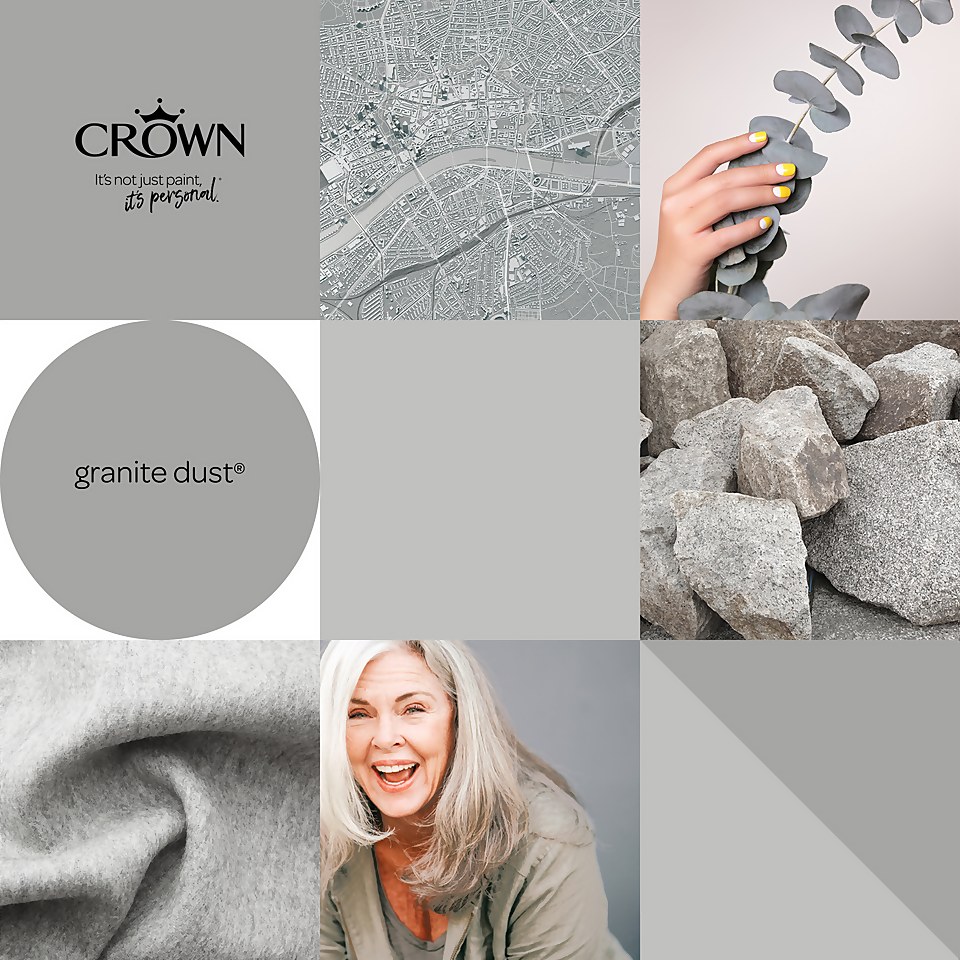 Crown Walls & Ceilings Matt Emulsion Paint Granite Dust - Tester 40ml