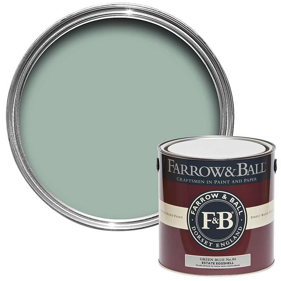 Farrow & Ball Estate Eggshell Paint Green Blue No.84 - 2.5L