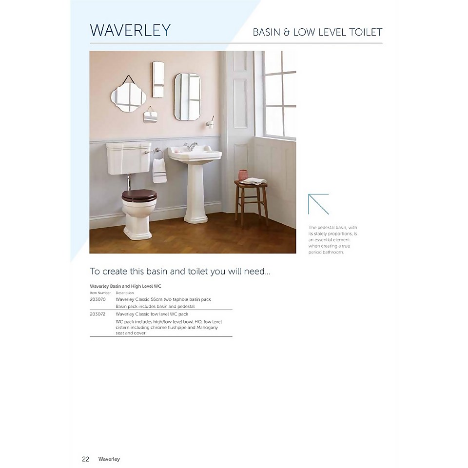 Ideal Standard Waverley Classic Pedestal Basin - 560mm