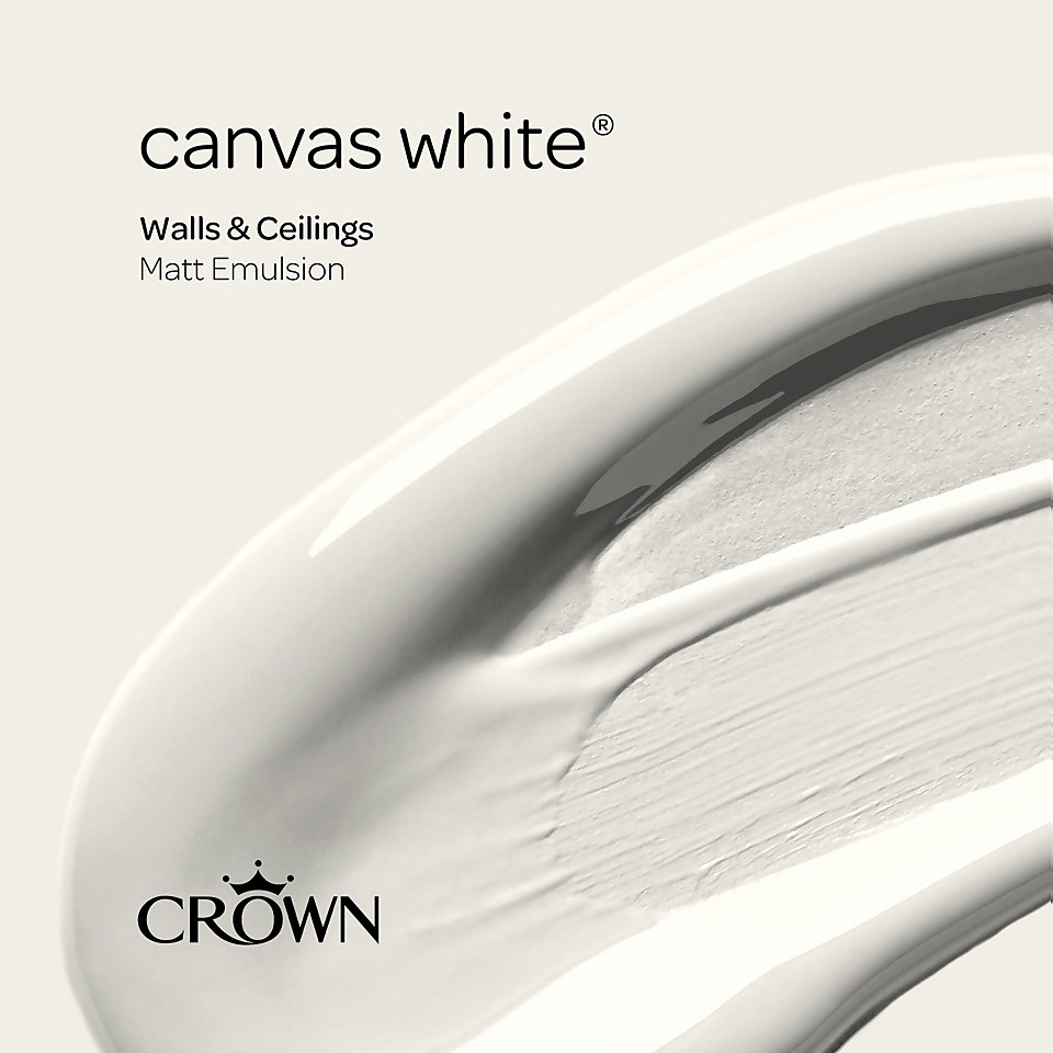 Crown Walls & Ceilings Matt Emulsion Paint Canvas White - 2.5L