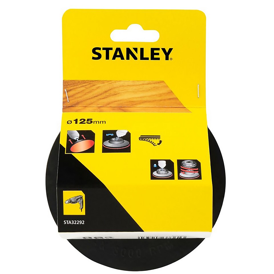 Stanley 125mm Drill Hook and Loop Backing Pad - STA32292-XJ