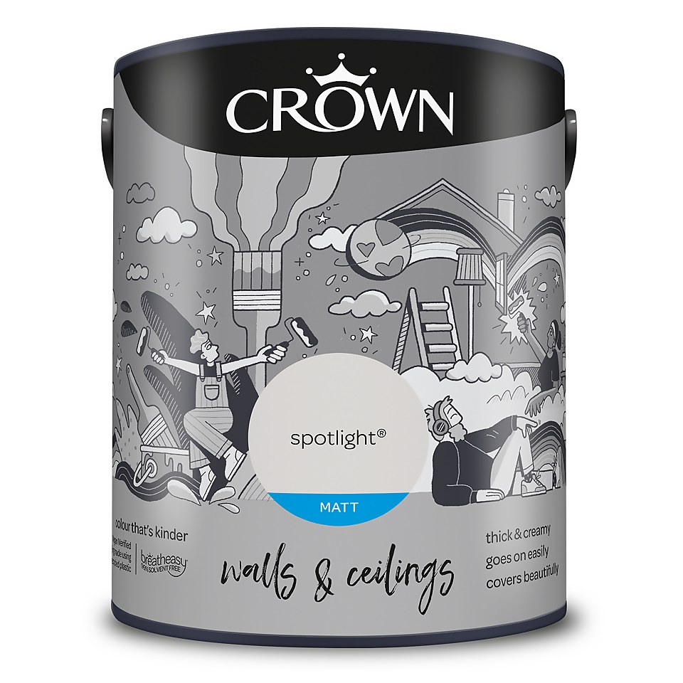 Crown Walls & Ceilings Matt Emulsion Paint Spotlight - 5L