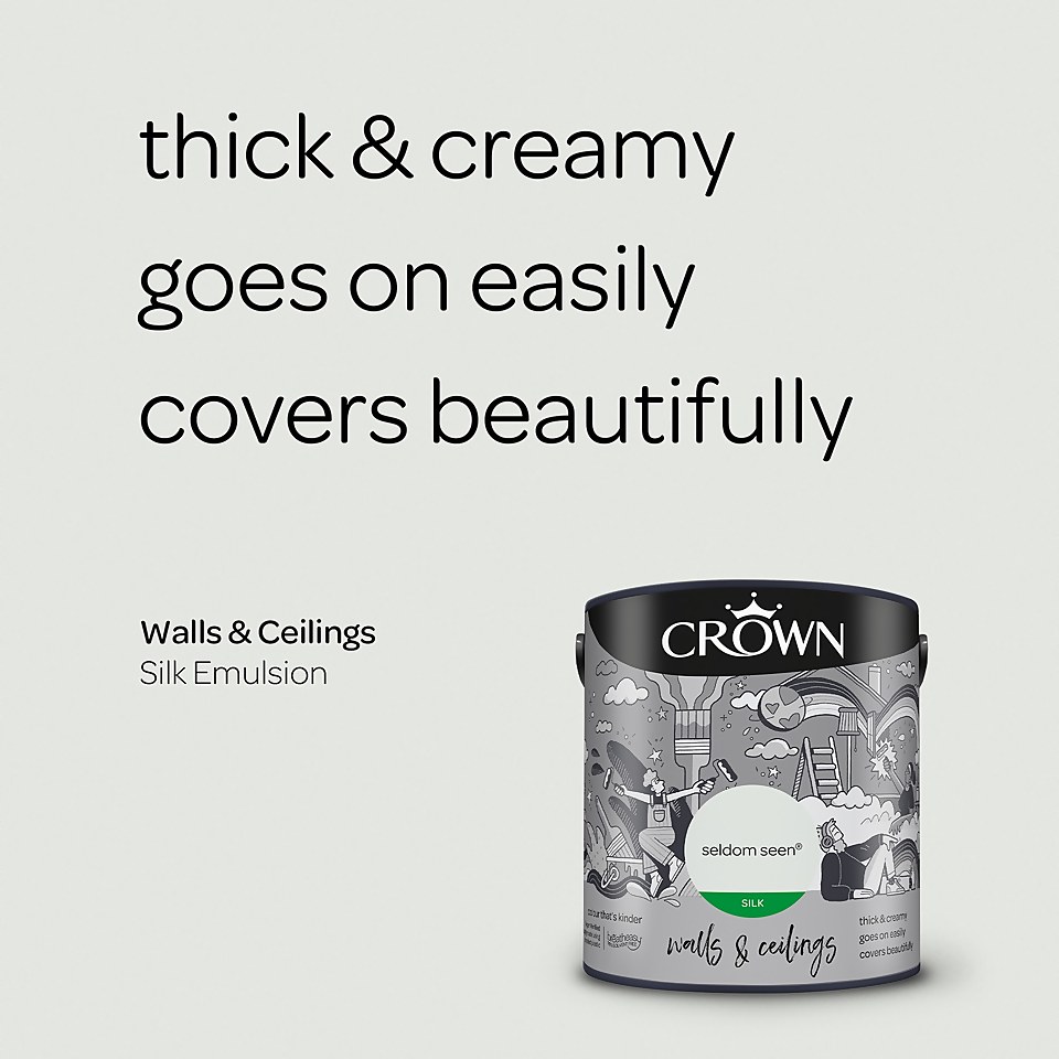 Crown Walls & Ceilings Silk Emulsion Paint Seldom Seen - 2.5L