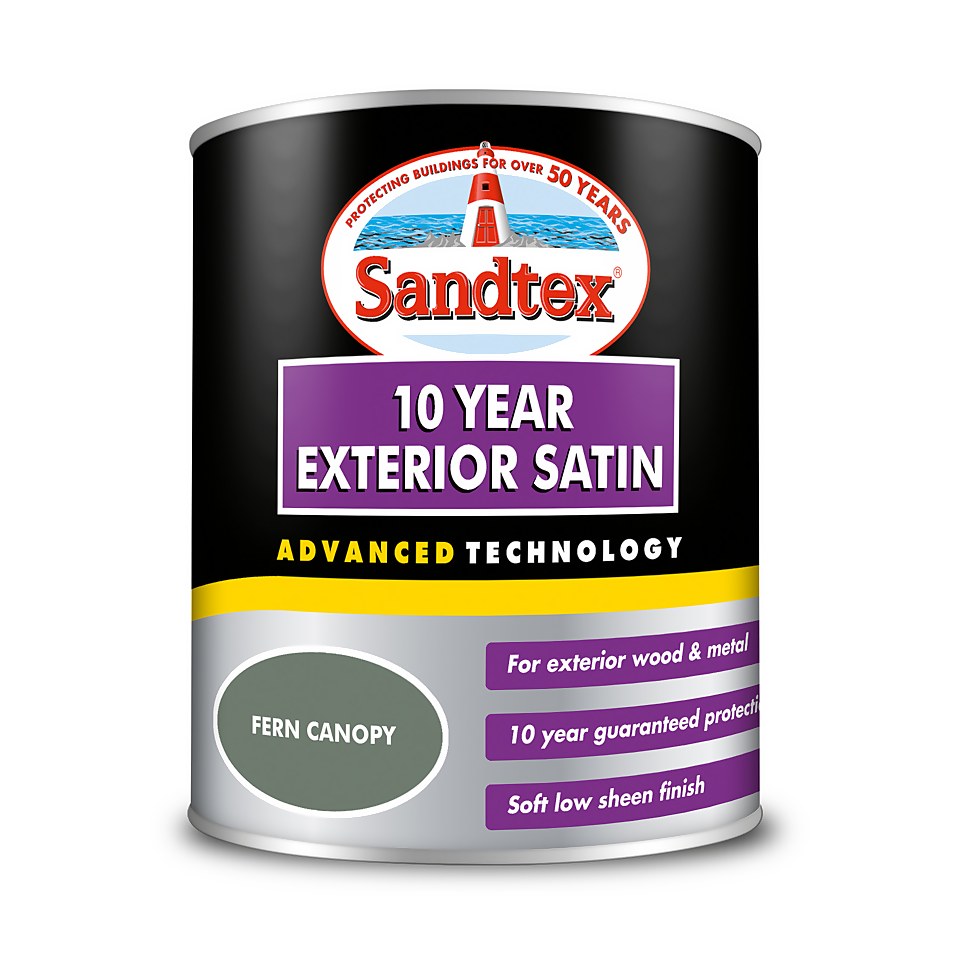 Sandtex Exterior 10 Year Satin Paint Fern Canopy - 750ml
